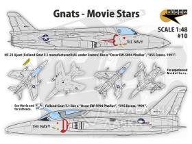 Gnats - Movie Stars - Folland Gnat T.1 and HAL HF-23 Ajeet from "Hotshots!"