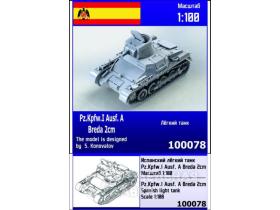 Испанский лёгкий танк Pz.Kpfw.I Ausf A Breda 2 cm