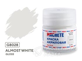 Краска акриловая MACHETE 10 мл, Almost white (Серо-белый, глянцевый)