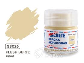 Краска акриловая MACHETE 10 мл, Flesh beige (Светло-бежевый, глянцевый)