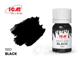 Краска для творчества, 12 мл, цвет Чёрный (Black)