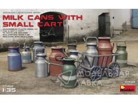 Milk cans with small cart