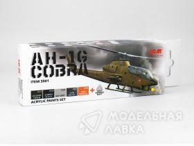 Набор акриловых красок для Cobra AH-1G (5 красок + матовый лак, по 12 мл)