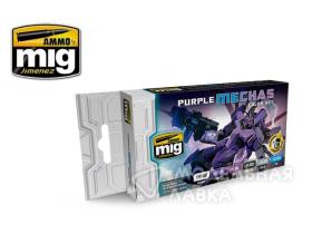 Набор Акриловых Красок Purple Mechas Color Set / Фиолетовые Цвета Для Мех