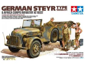 Немецкий автомобиль Steyr Type 1500A/01 с 4 фигурами. Африканский корпус.