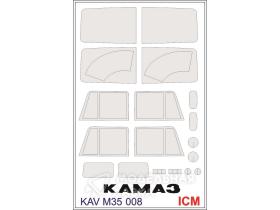 Окрасочная маска на остекление модели Камаз 4310 ICM 35001