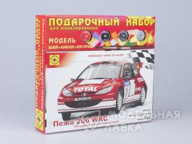 Пежо 206 WRC с клеем, кисточкой и красками.