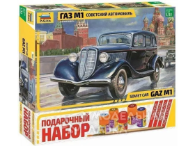 Советский автомобиль Горький-М1 с клеем, кисточкой и красками
