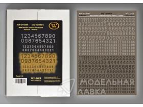 Сухая декаль WWII German numbers for vehicles. Variant 1-Outline