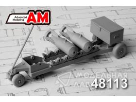 Тележка для транспортировки 50-100 кг авиабомб (в комплекте тележка и две бомбы САБ-100 МН)