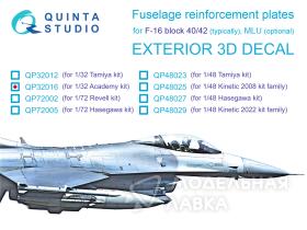 Усиливающие накладки для F-16 block 40/42 (Academy)