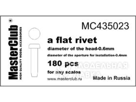 Заклепка плоская (0,6 мм; установочное отверстие 0,4 мм)
